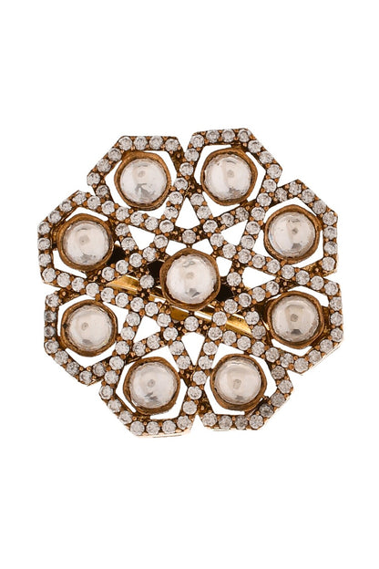 Floral Stone Embellished Ring 