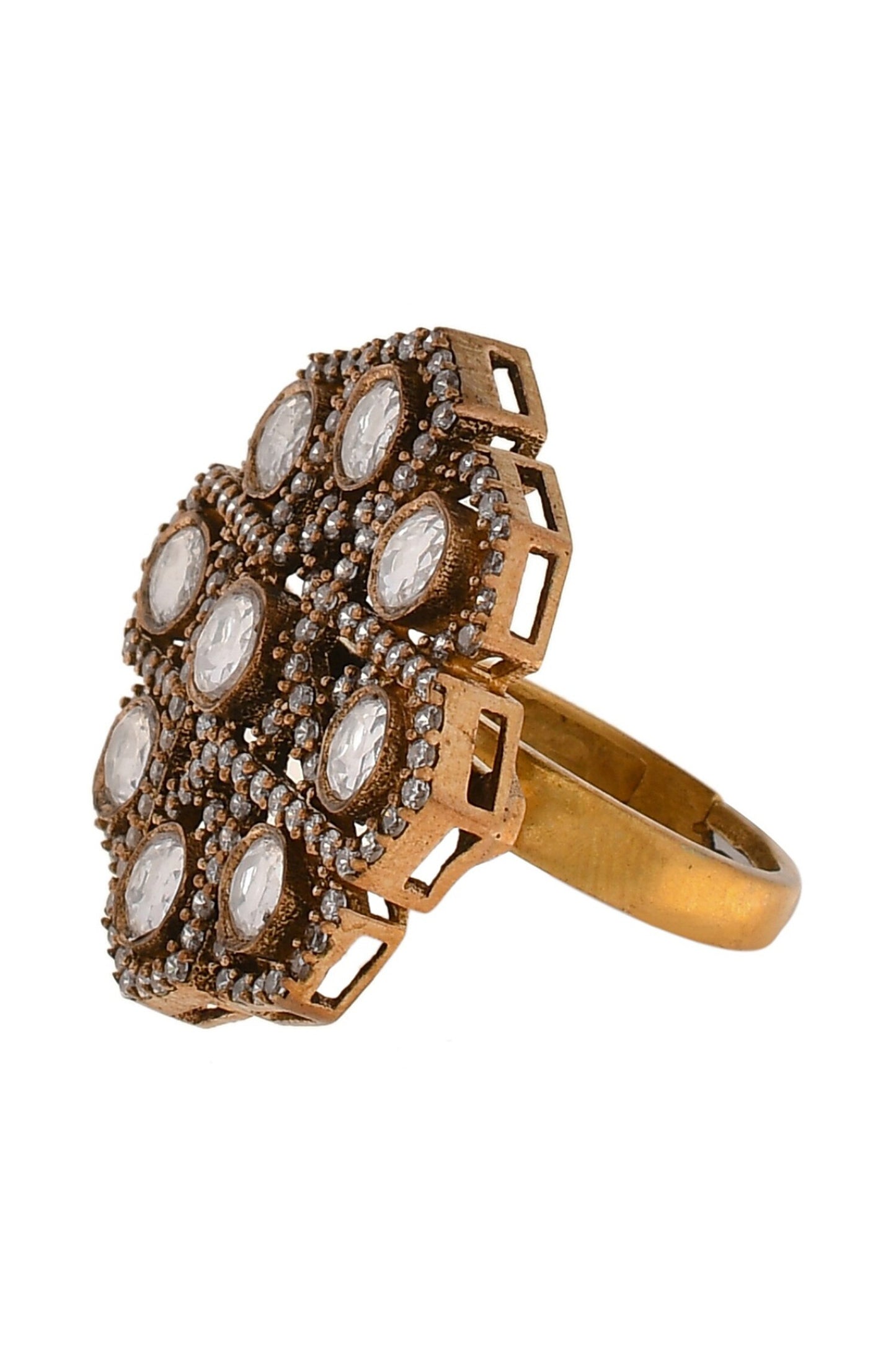 Floral Stone Embellished Ring 