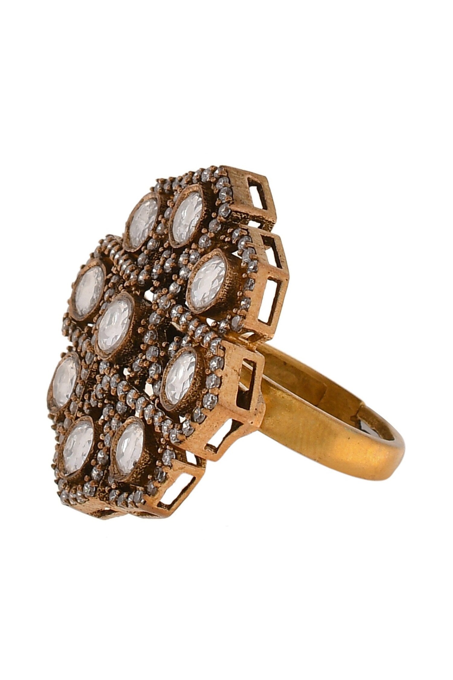 Floral Stone Embellished Ring 