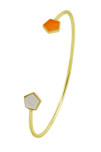 Lumi Geometric Pattern Embellished Bangle 