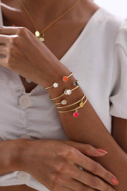 Lumi Geometric Pattern Embellished Bangle 