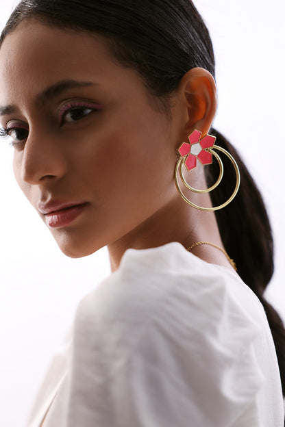 Calendine Floral Pattern Earrings 