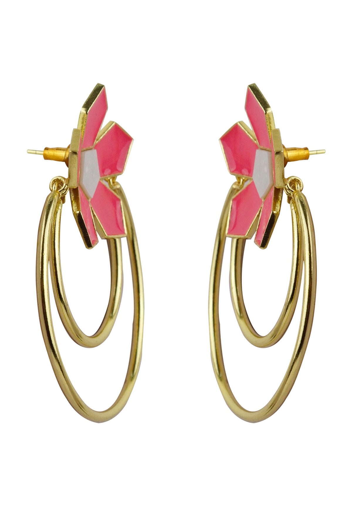 Calendine Floral Pattern Earrings 