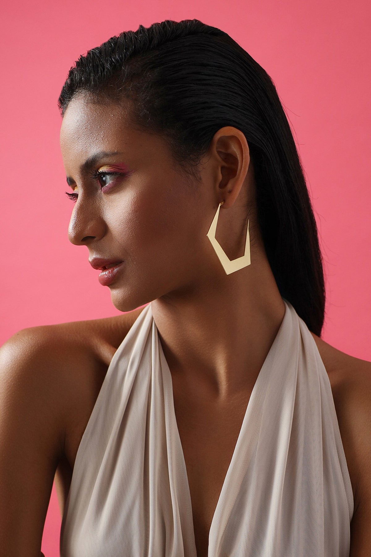 Espoir Geometric Pattern Hoops 