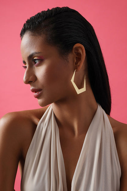 Espoir Geometric Pattern Hoops 