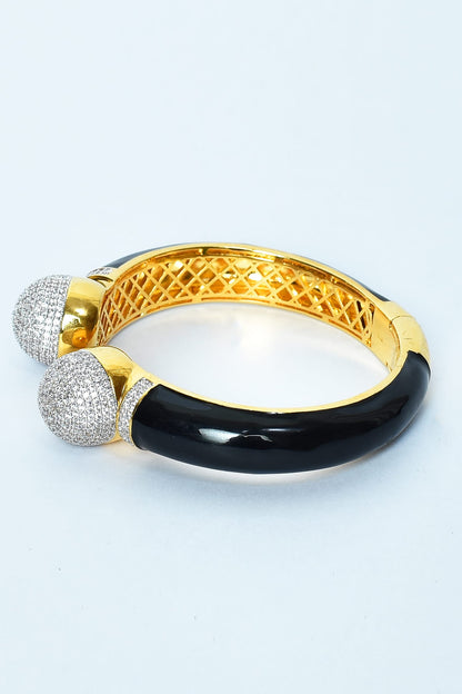 Zircon Diamonds Studded Open Bangle 