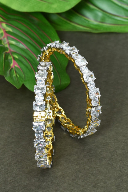 Studded Zircon Diamonds Bangles - Set of 2 