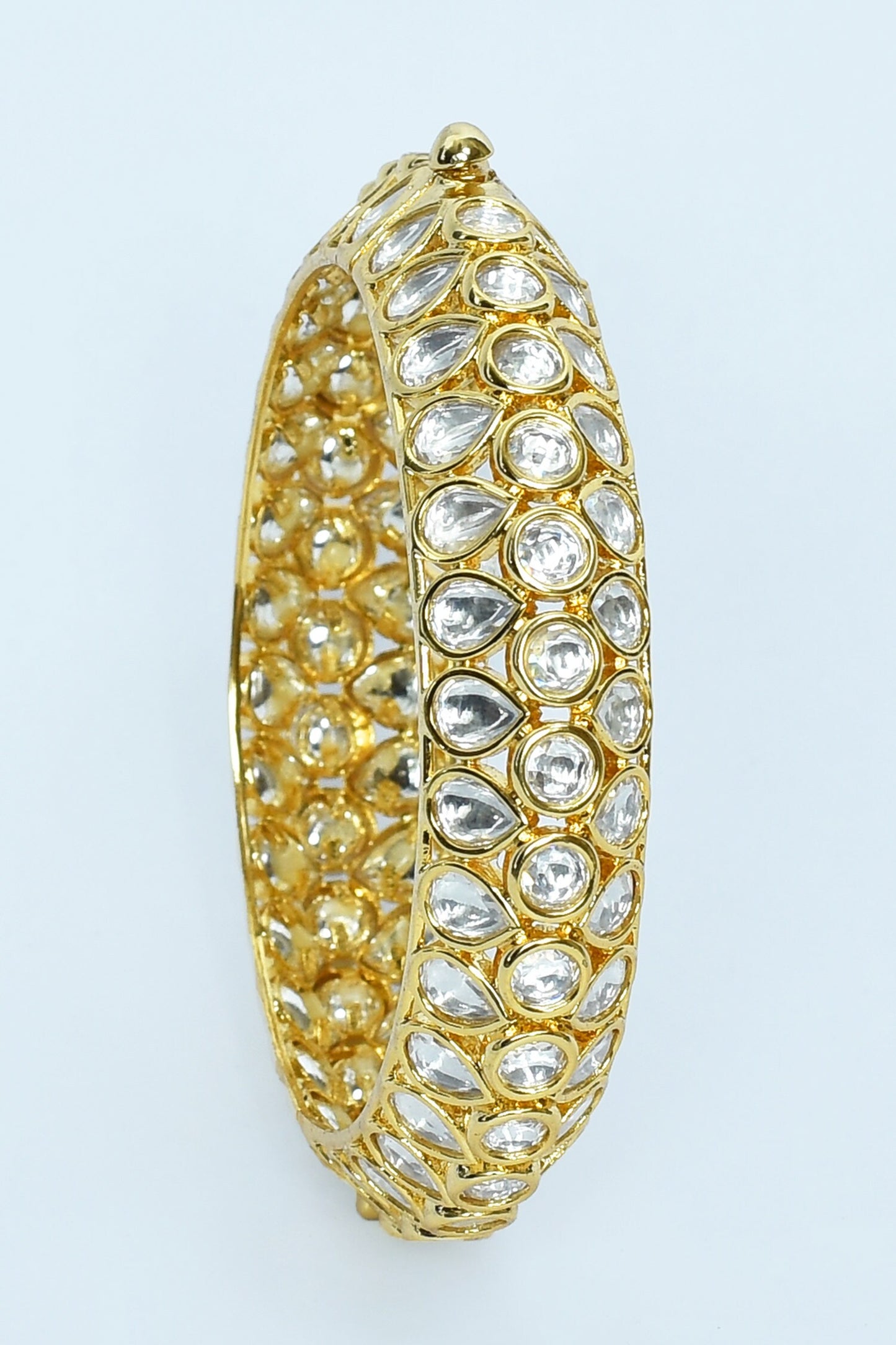 Kundan Polki Stones Embellished Bangles - Set of 2 