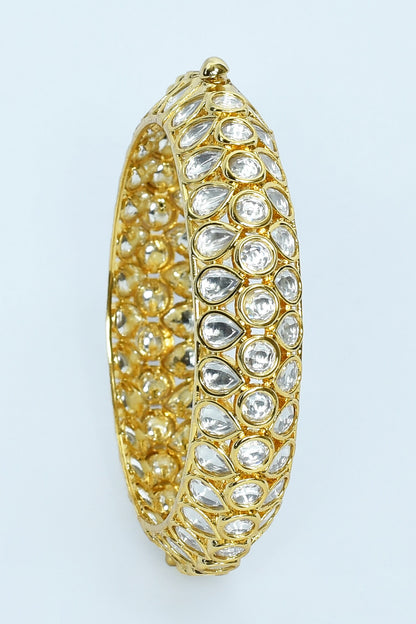 Kundan Polki Stones Embellished Bangles - Set of 2 