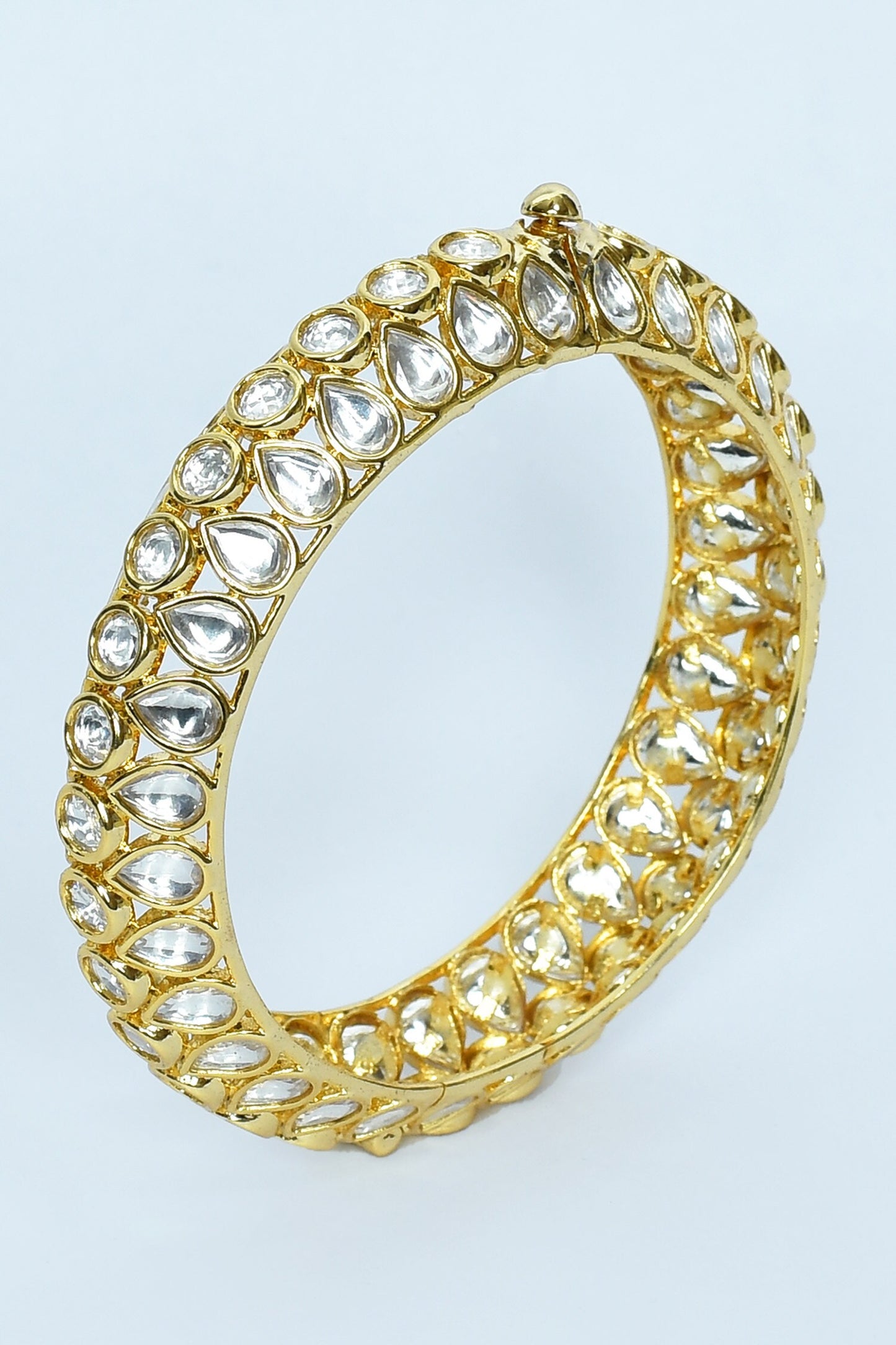 Kundan Polki Stones Embellished Bangles - Set of 2 