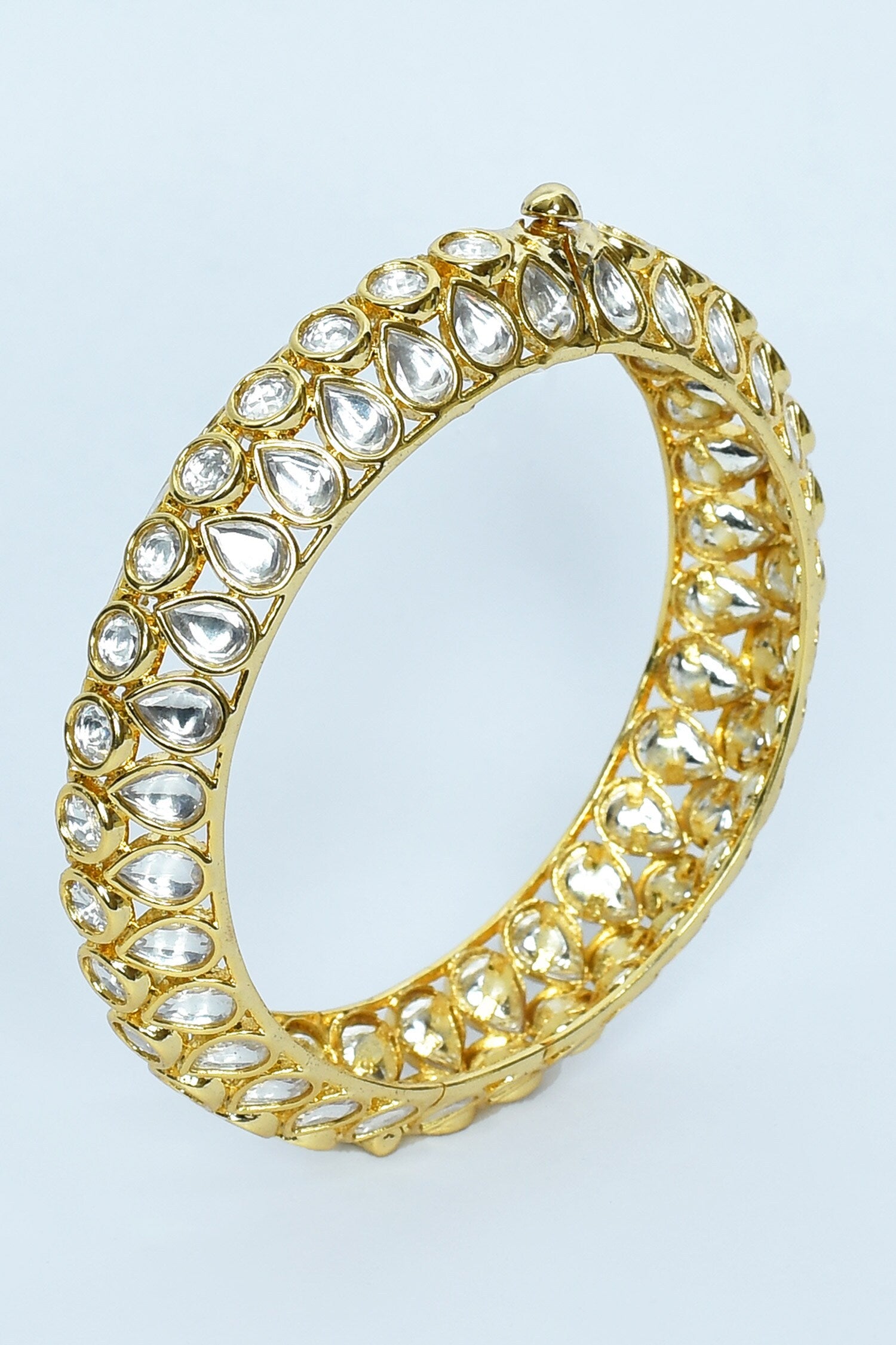 Kundan Polki Stones Embellished Bangles - Set of 2 
