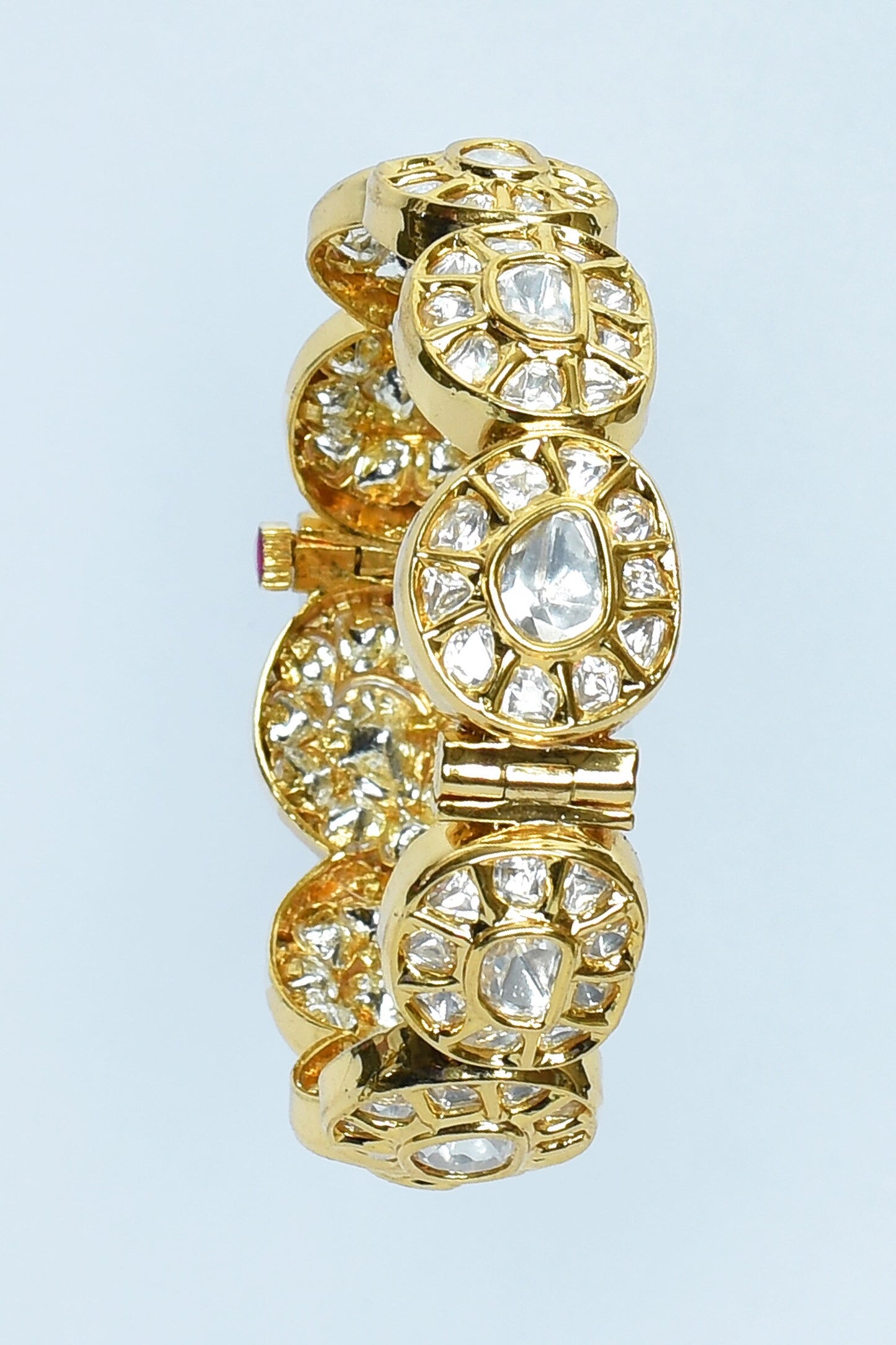 Embellished Kundan Polki Stones Bangles - Set of 2 