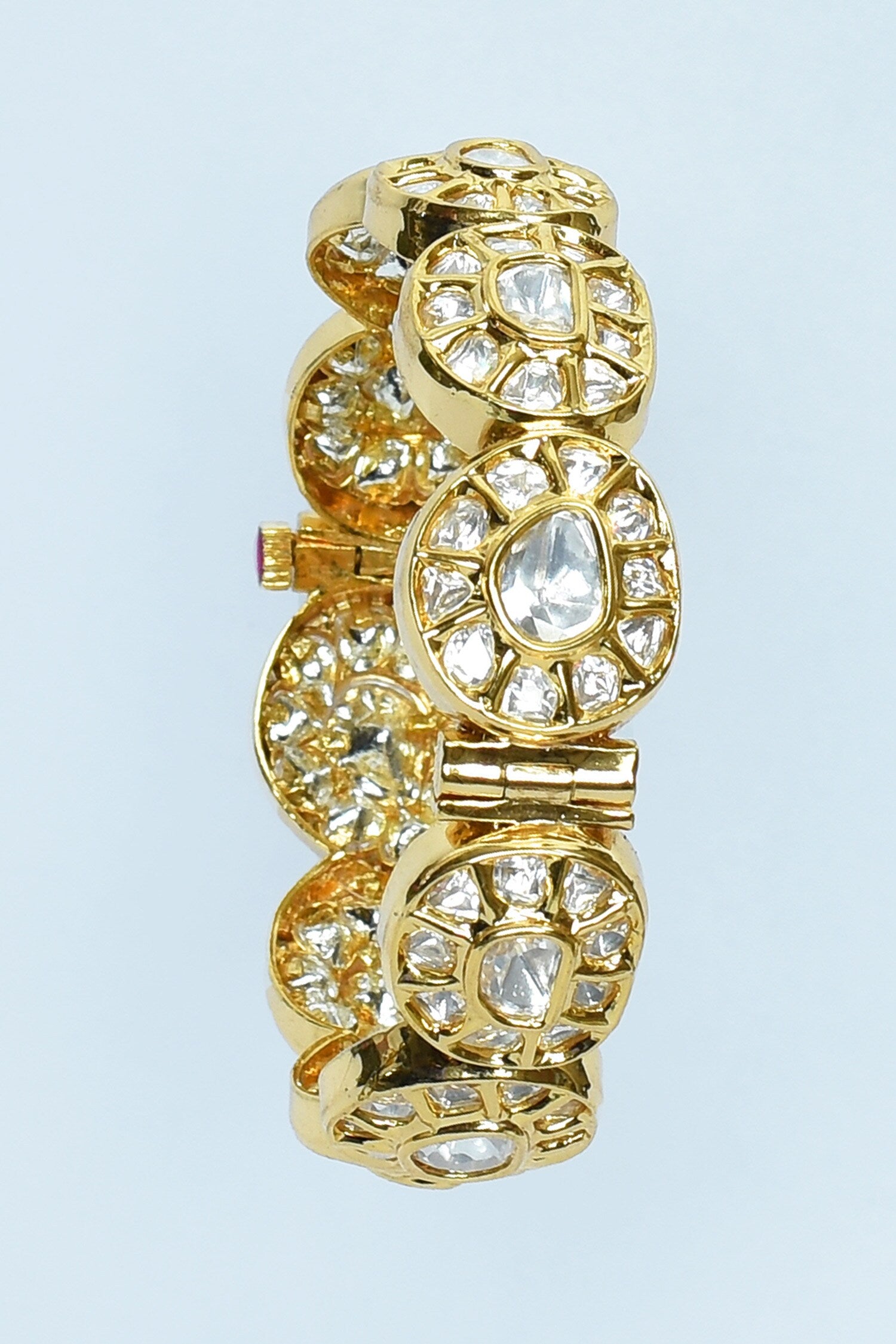 Embellished Kundan Polki Stones Bangles - Set of 2 