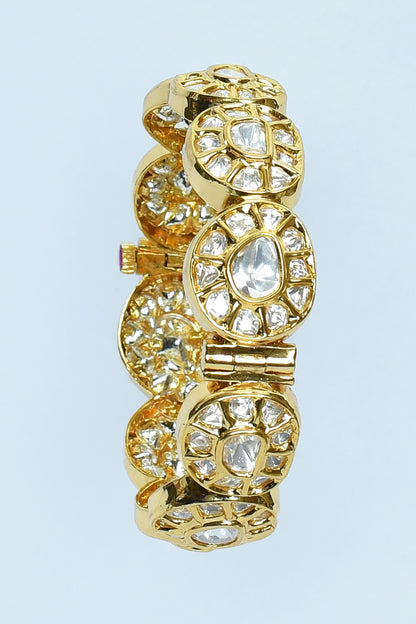 Embellished Kundan Polki Stones Bangles - Set of 2 