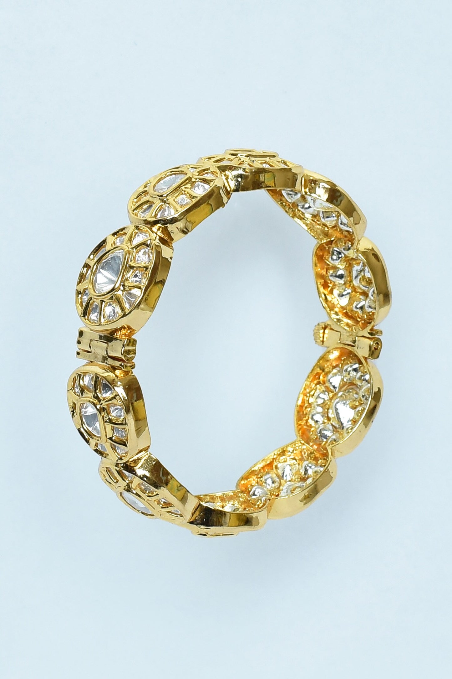 Embellished Kundan Polki Stones Bangles - Set of 2 