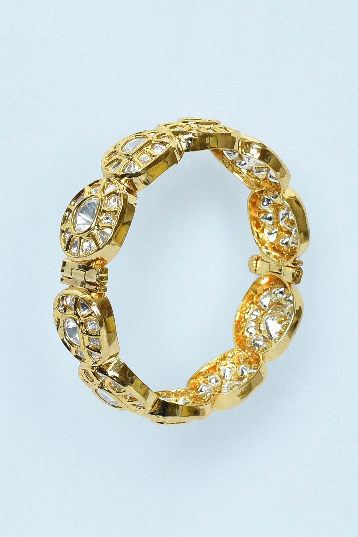 Embellished Kundan Polki Stones Bangles - Set of 2 