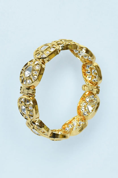 Embellished Kundan Polki Stones Bangles - Set of 2 