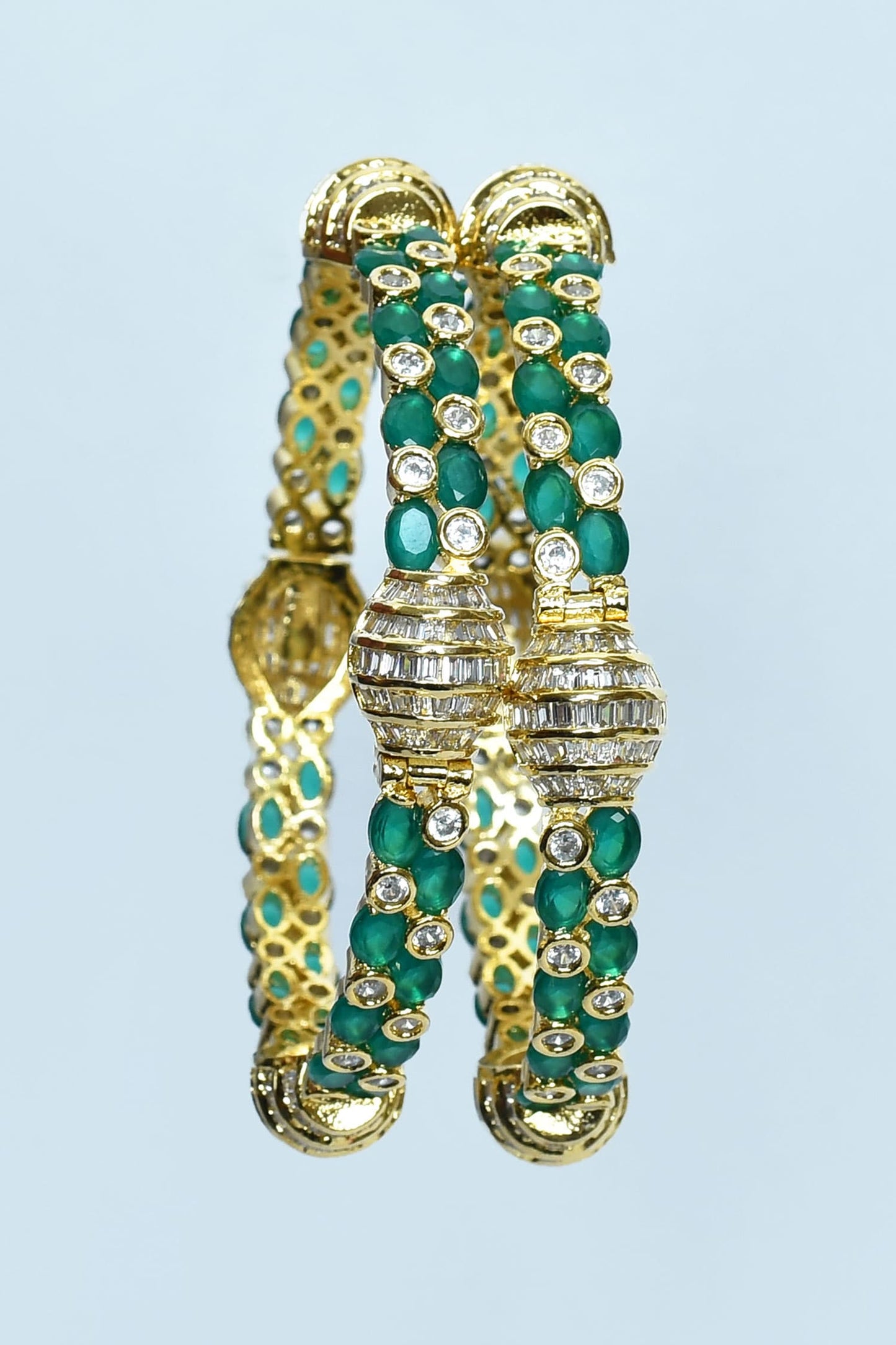 Onyx Embellished Bangles - Set of 2 