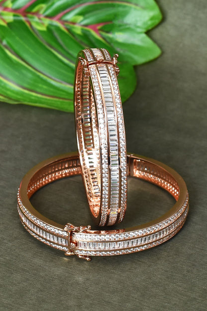 Embellished Zircon Diamonds Bangles - Set of 2 