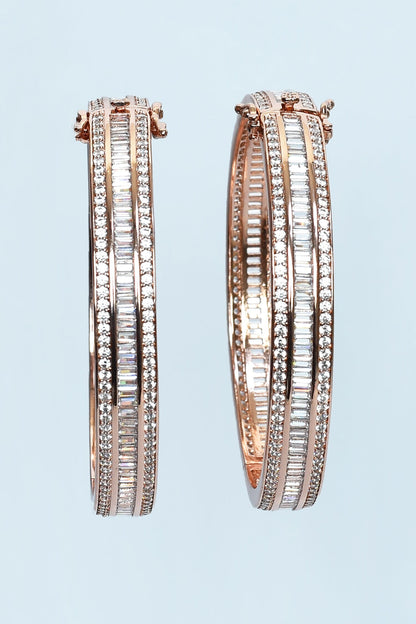 Embellished Zircon Diamonds Bangles - Set of 2 