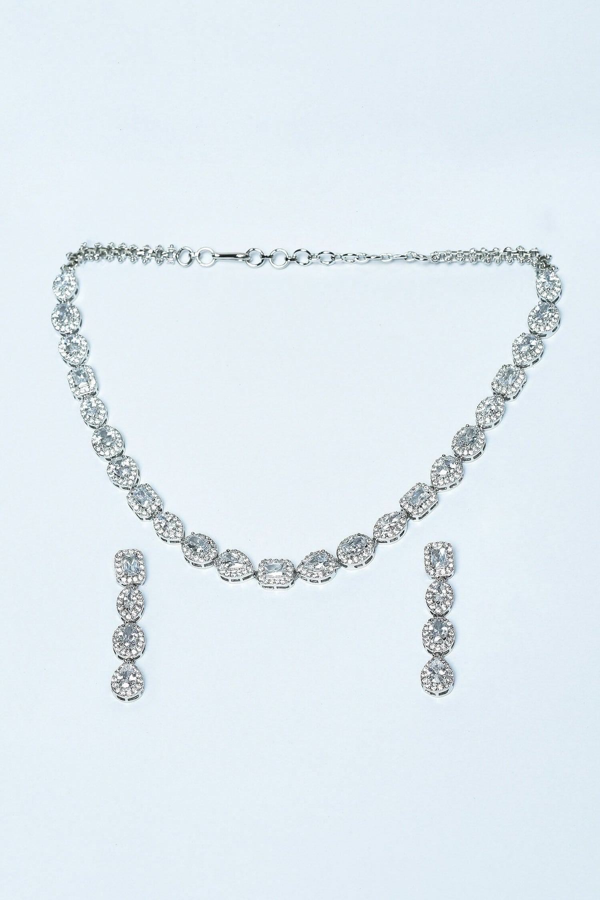 Zircon Diamonds Studded Choker Necklace Set 