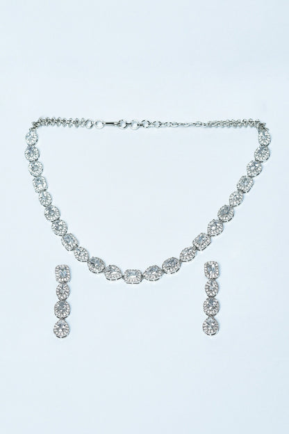 Zircon Diamonds Studded Choker Necklace Set 