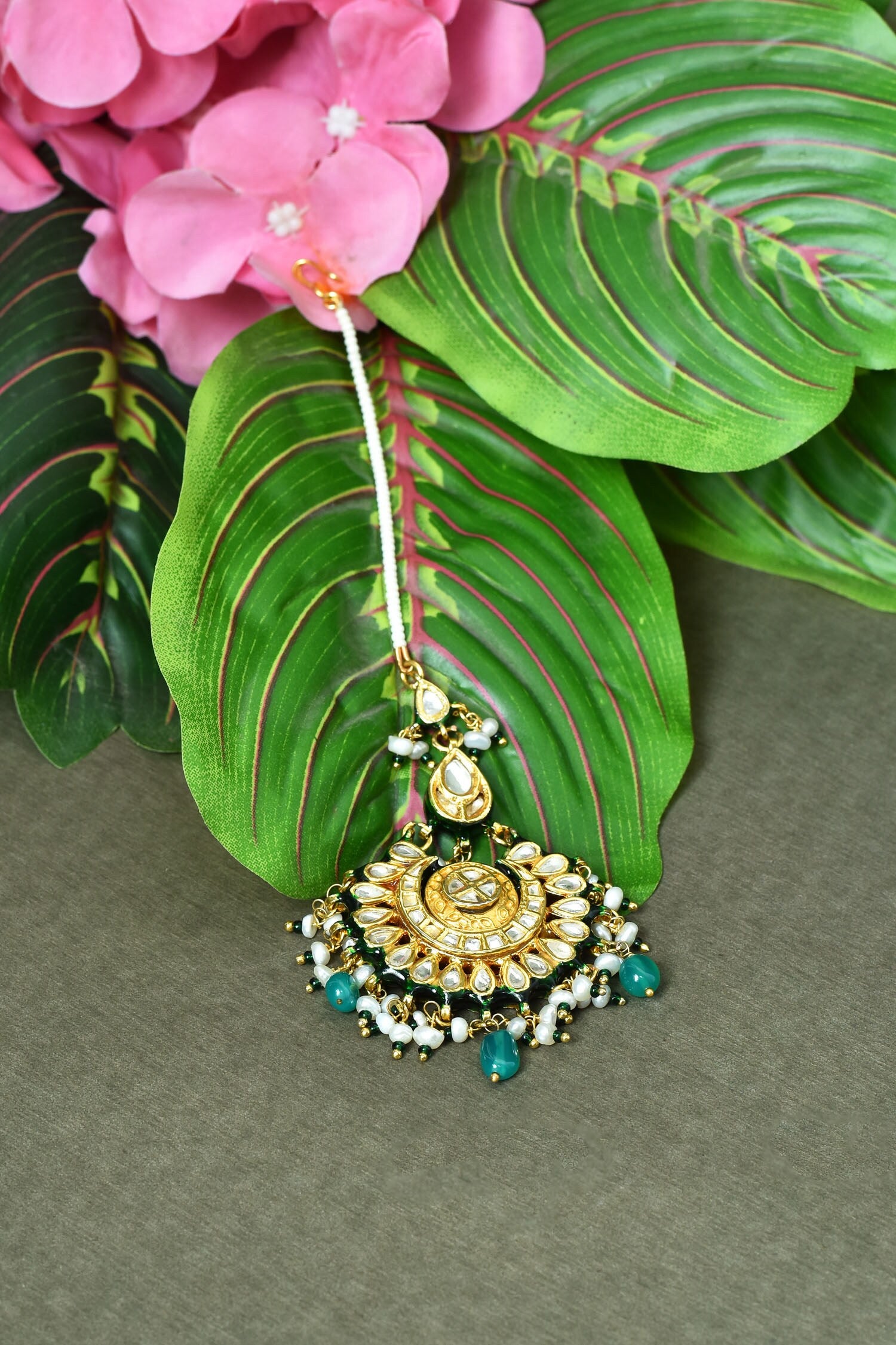 Navratna Stones Embellished Maangtikka 