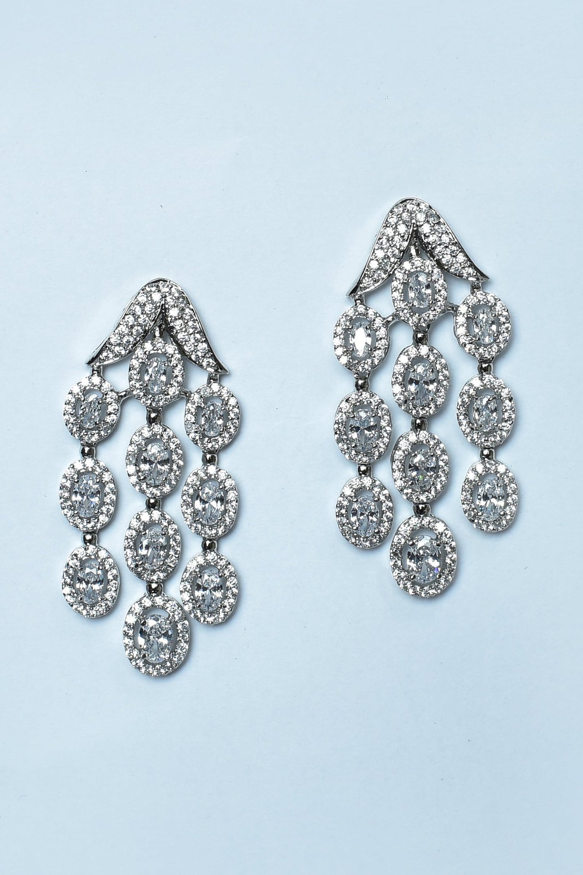 Zircon Diamonds Studded Long Necklace Set 