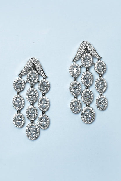 Zircon Diamonds Studded Long Necklace Set 