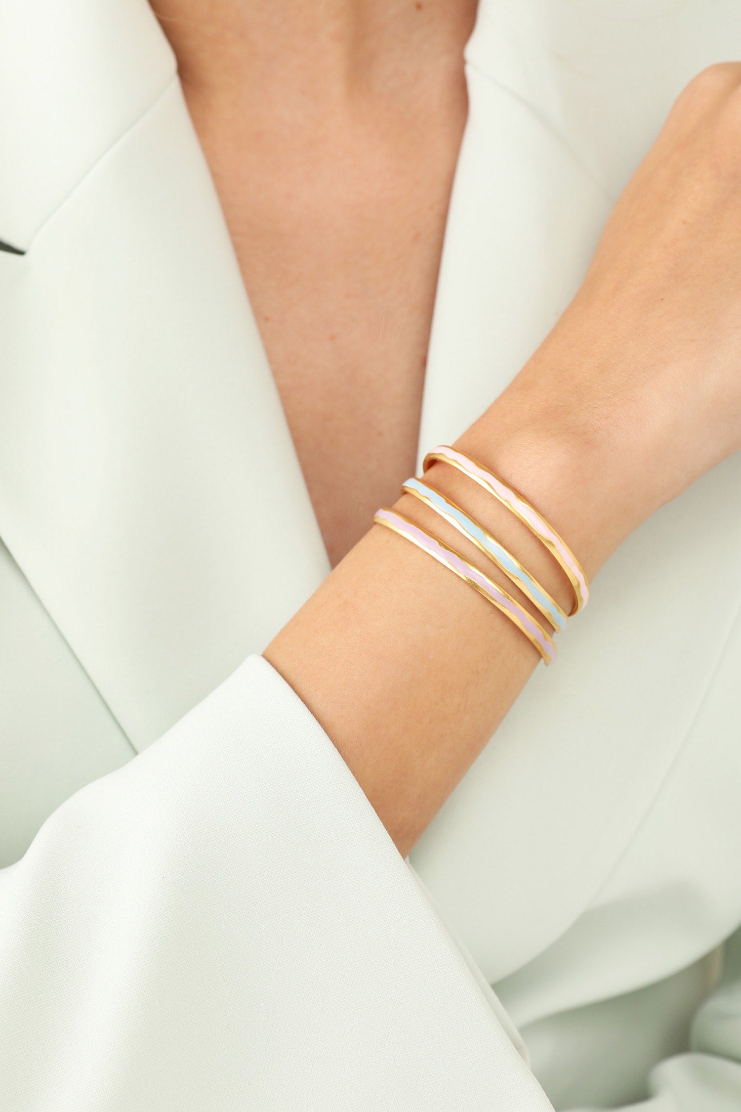 Chiara Enamelled Bracelet - Set of 3 