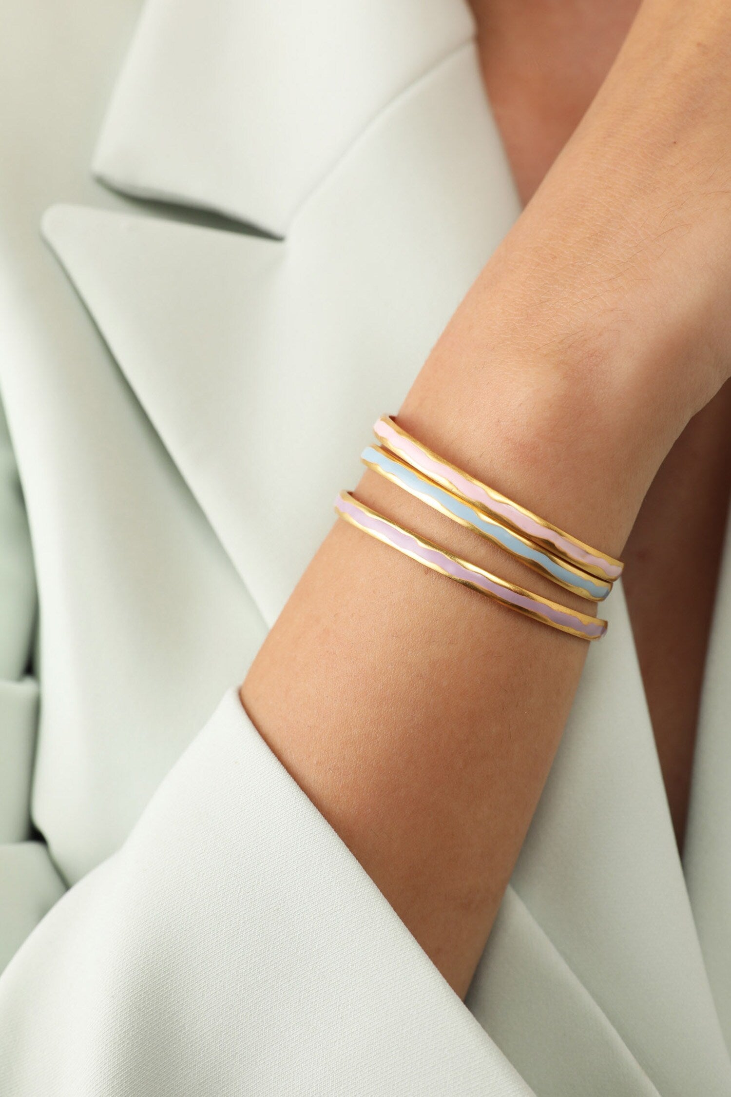 Chiara Enamelled Bracelet - Set of 3 