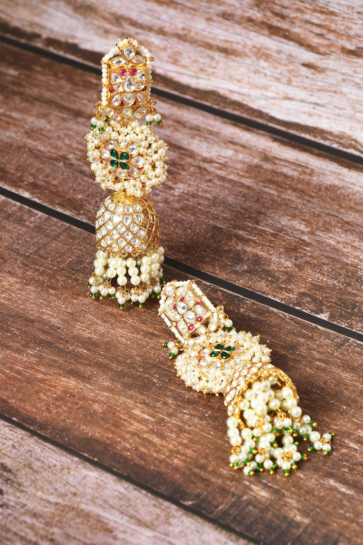 Kundan Embellished Jhumkis 