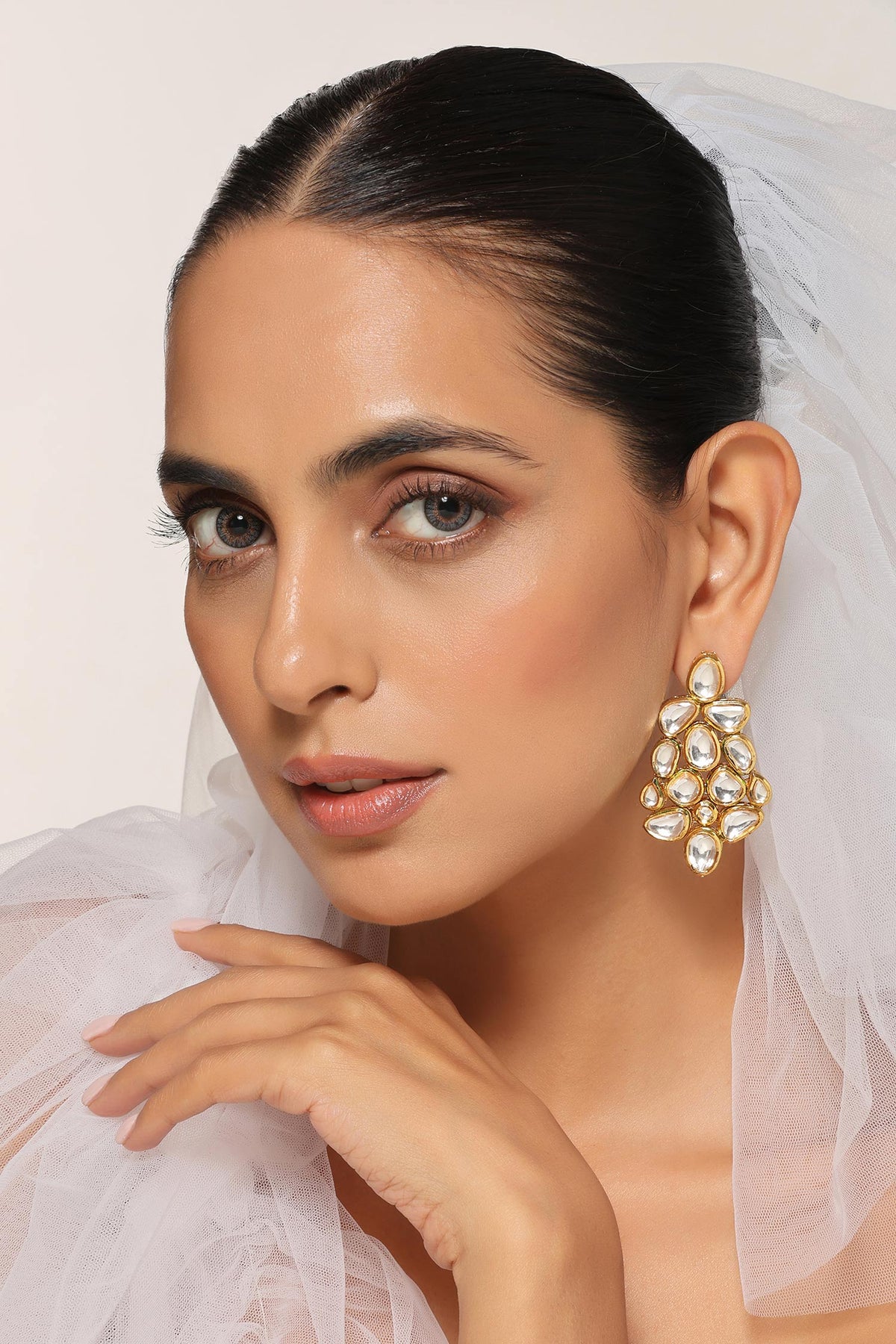 Kundan Embellished Toned Earrings 