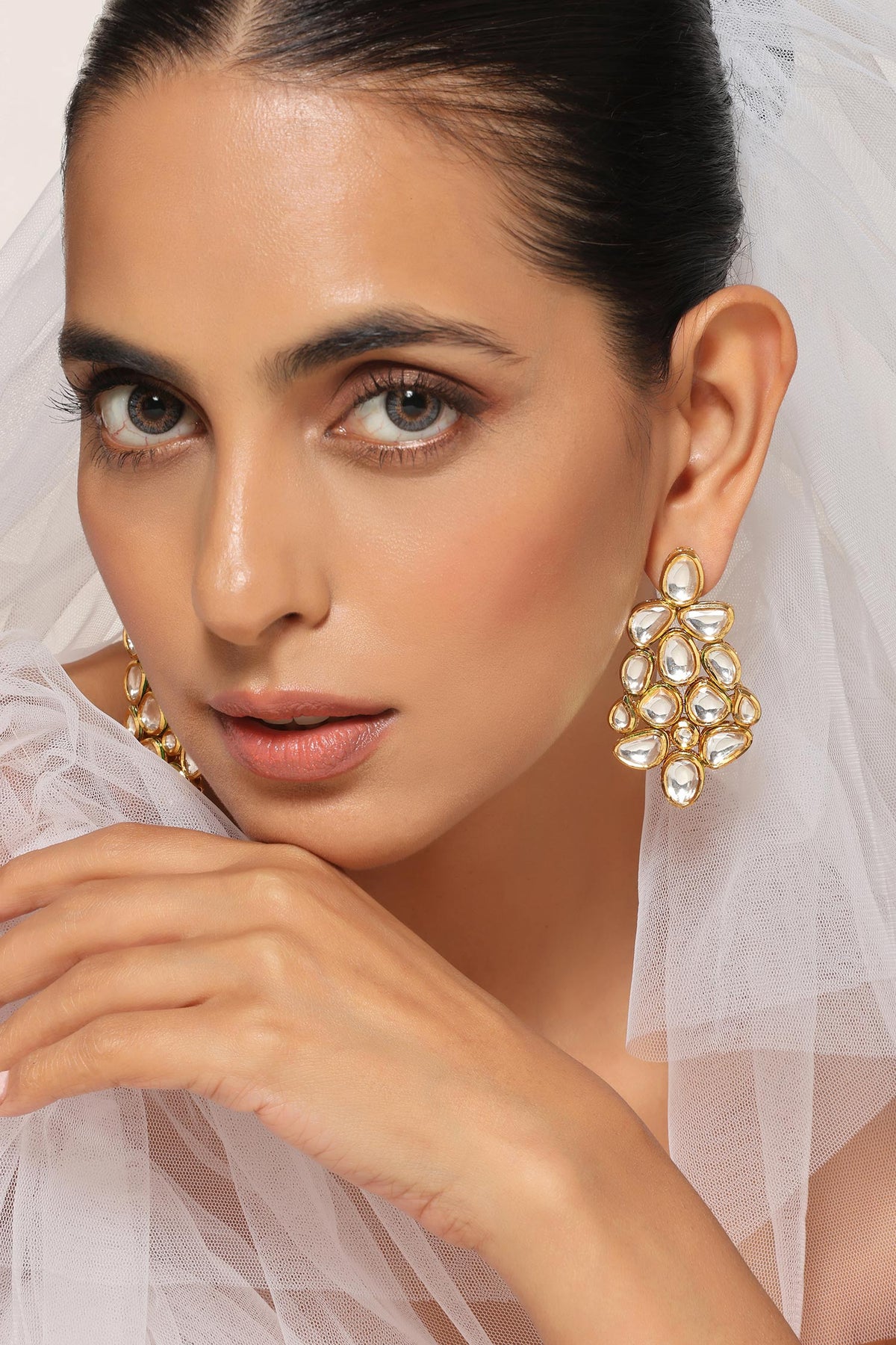 Kundan Embellished Toned Earrings 