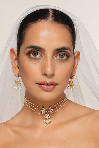 Kundan Embellished Choker Necklace Set 
