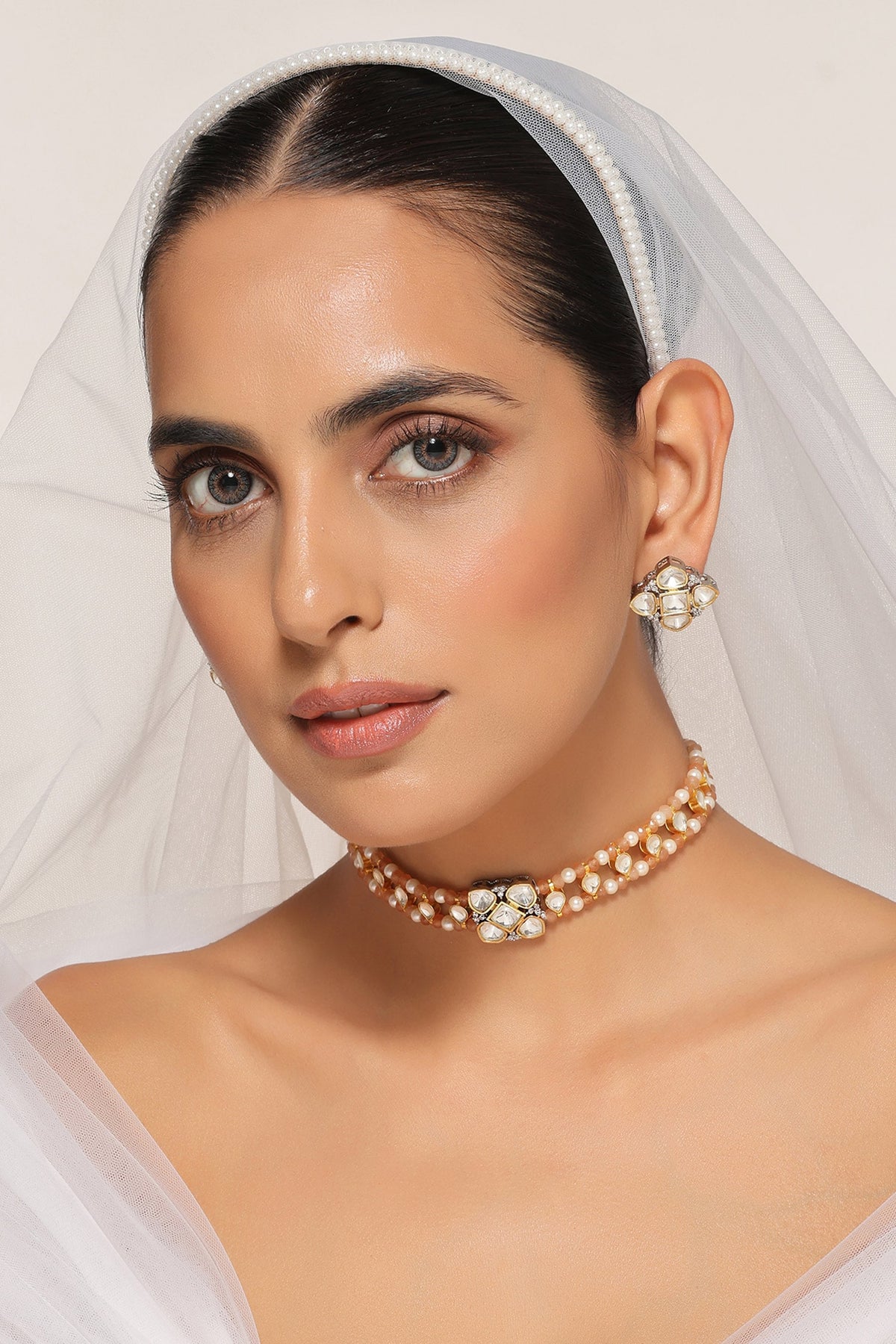 Polki Embellished Choker Necklace Set 