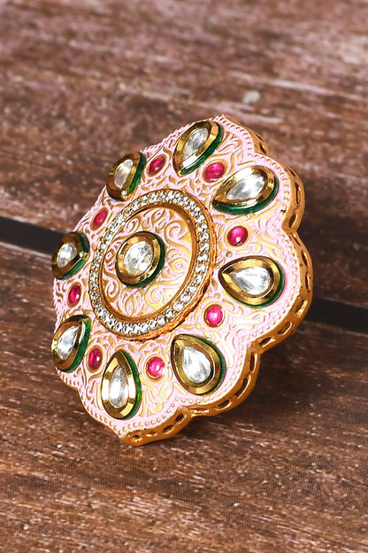 Floral Shape Enamelled Ring 