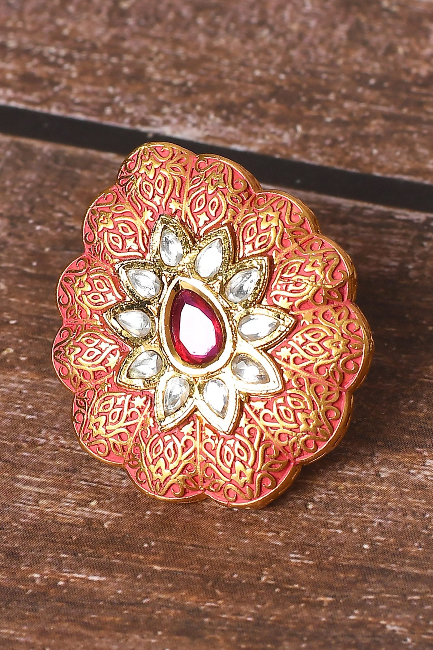 Enamelled Scallop Detail Ring 