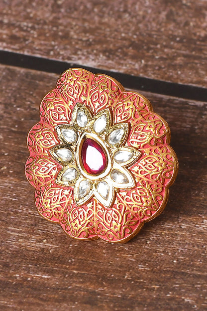 Enamelled Scallop Detail Ring 