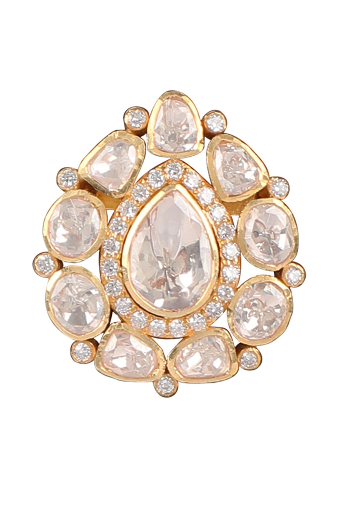 Moissanite Polki Embellished Long Necklace Set 