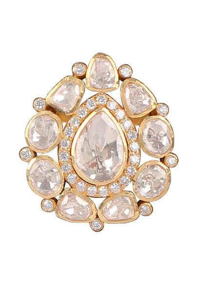 Moissanite Polki Embellished Long Necklace Set 
