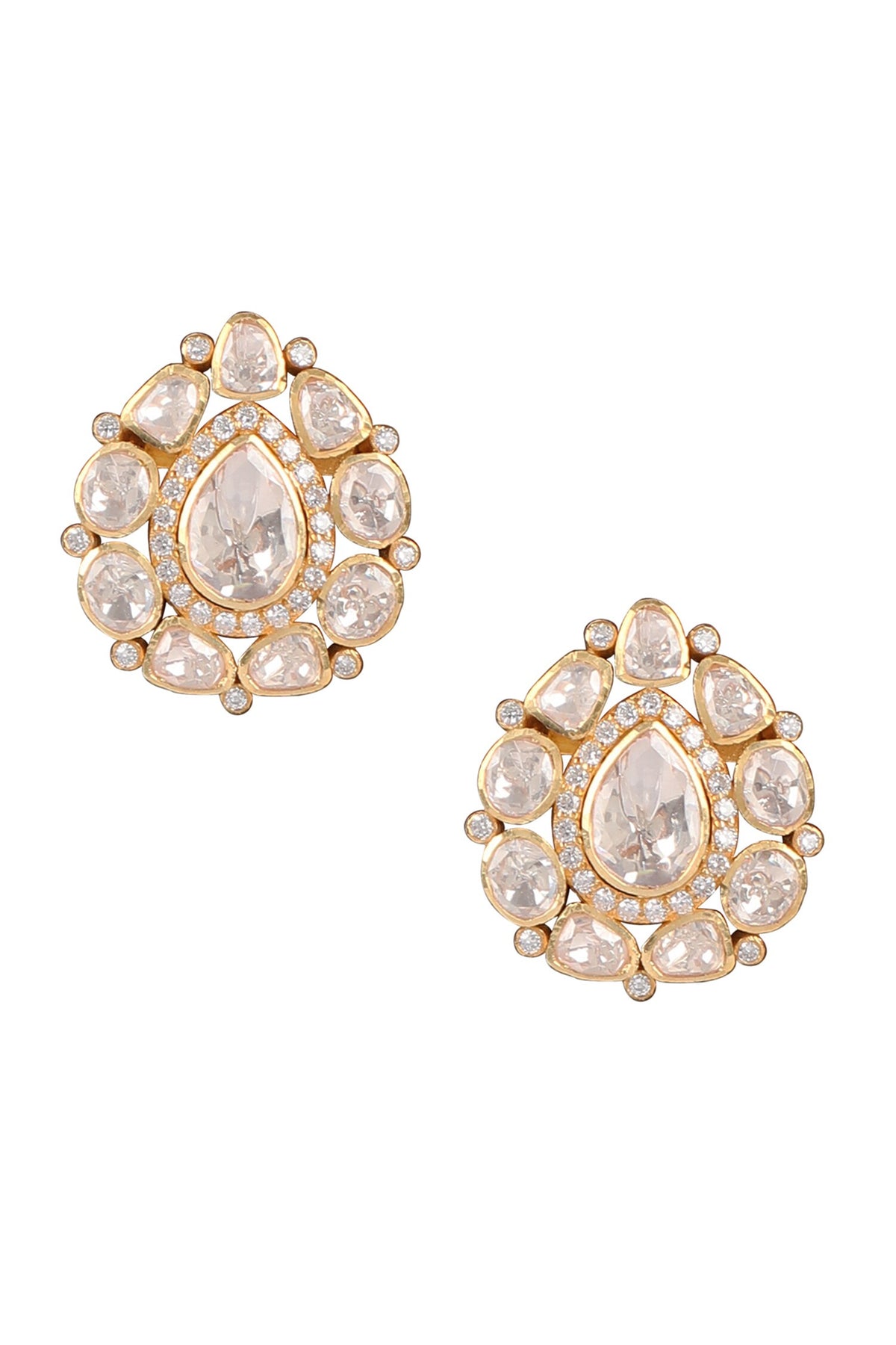 Moissanite Polki Embellished Long Necklace Set 