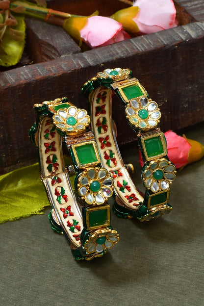 Kundan Embellished Kada - 2 Piece 