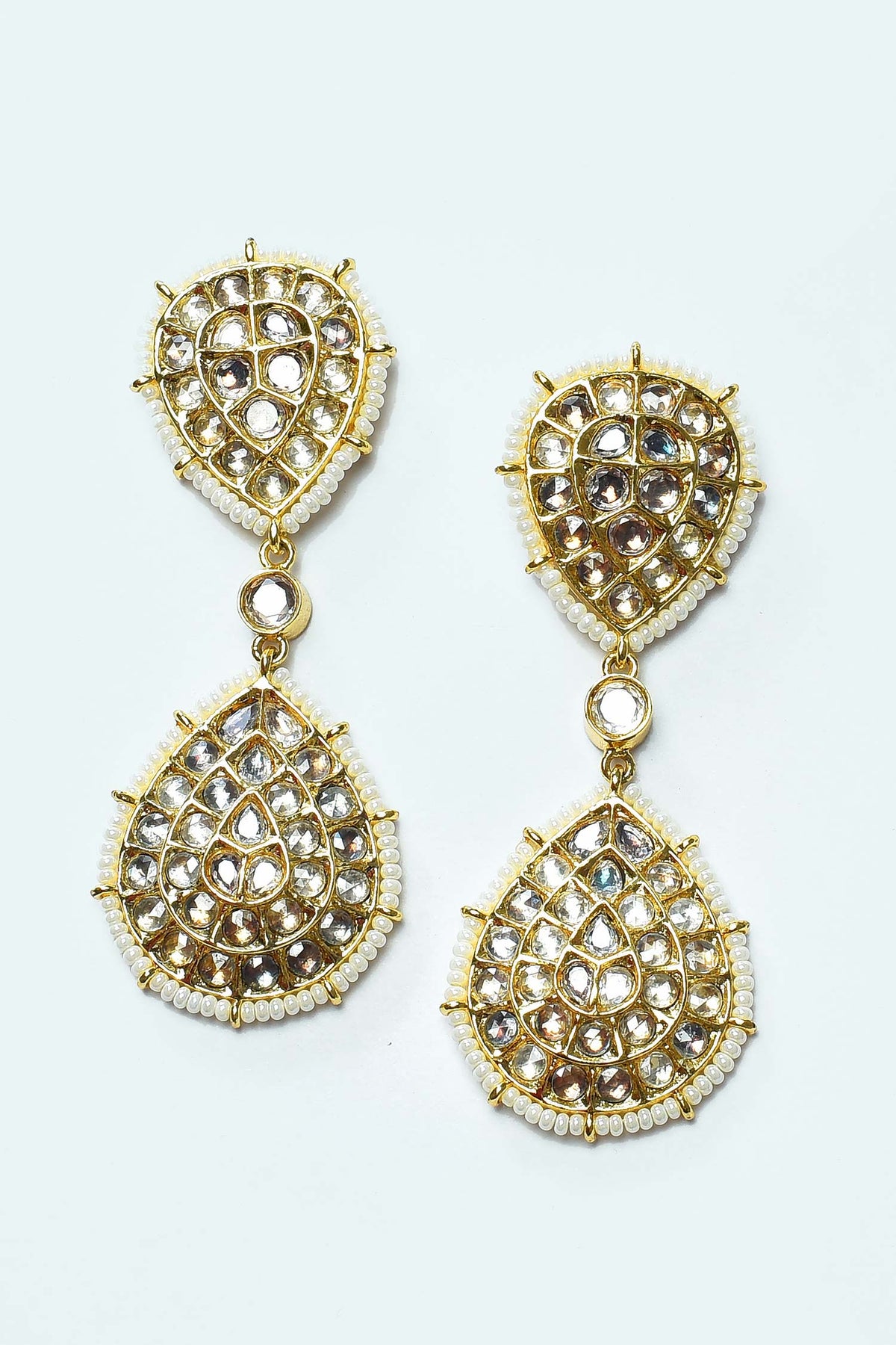 Drop Pattern Embellished Earrings 