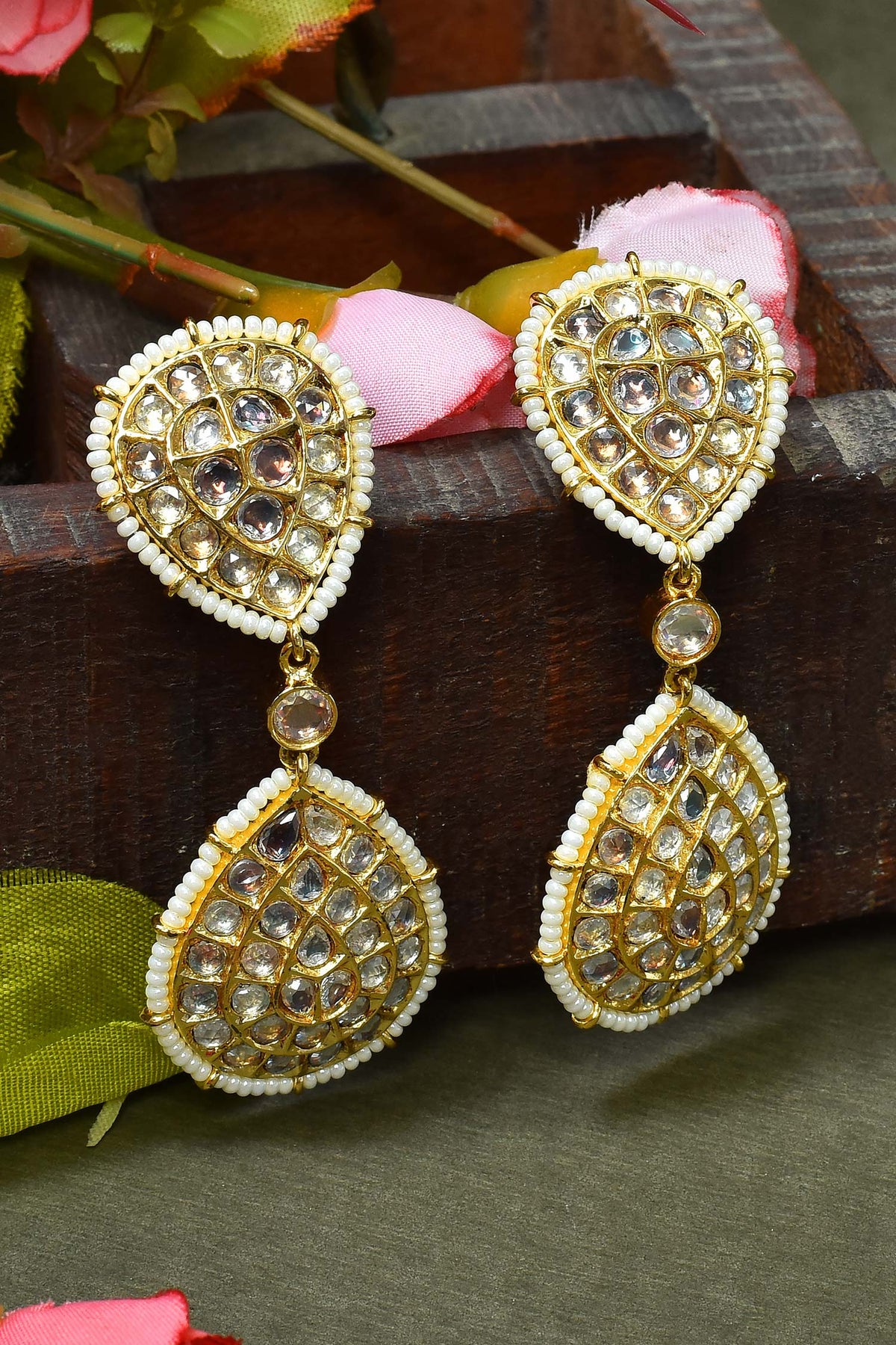 Drop Pattern Embellished Earrings 