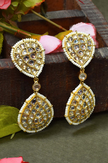 Drop Pattern Embellished Earrings 