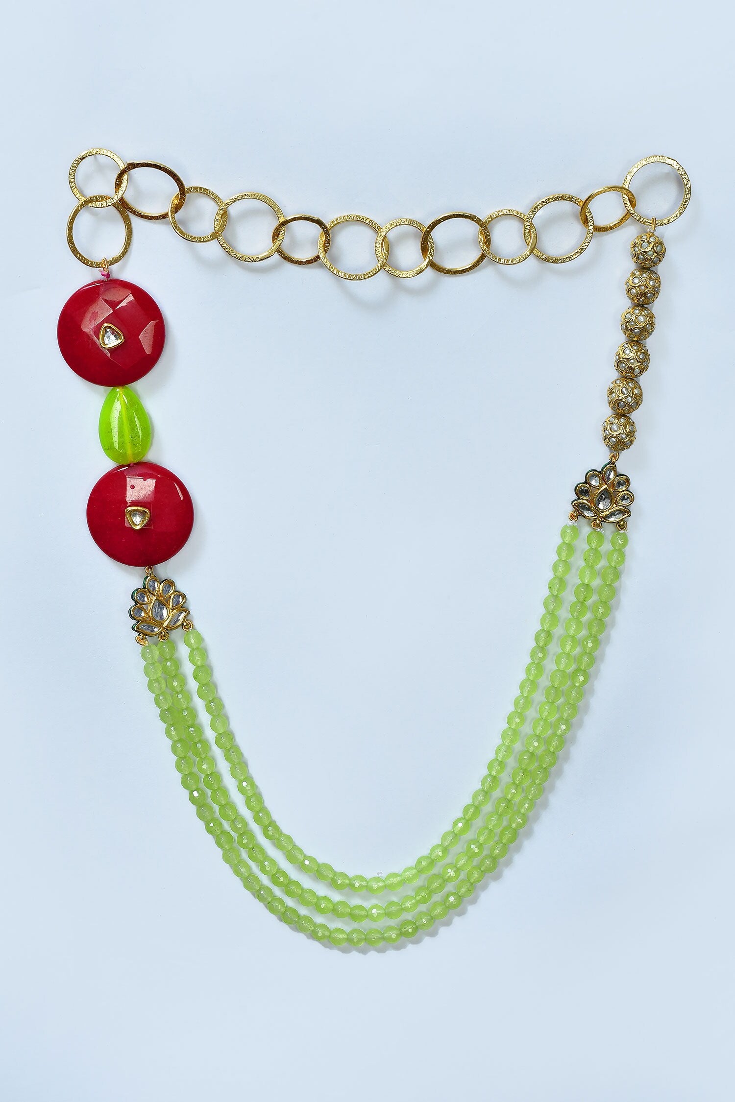 Layered Bead Embellished Necklace 