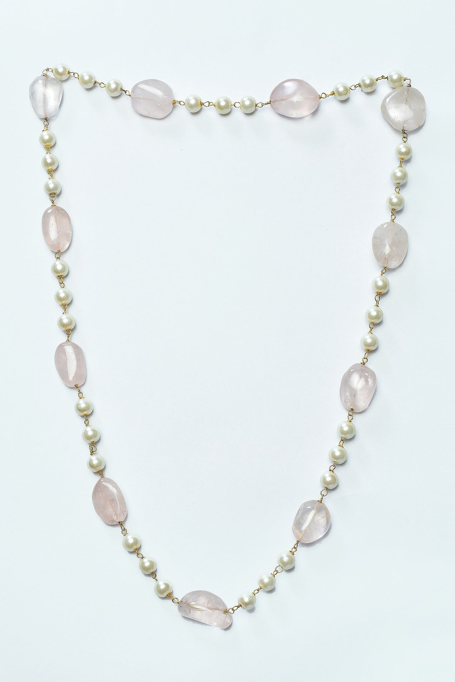 Rose Quartz Embellished Necklace 