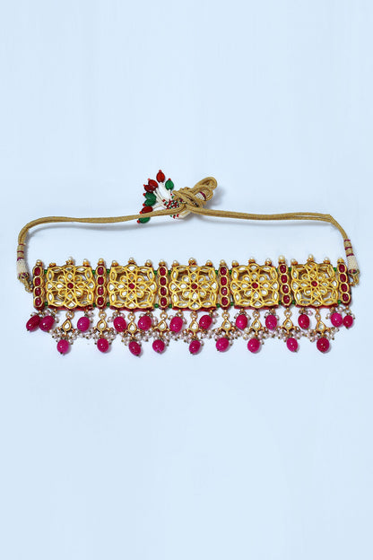 Geometric Pattern Embellished Choker Set 