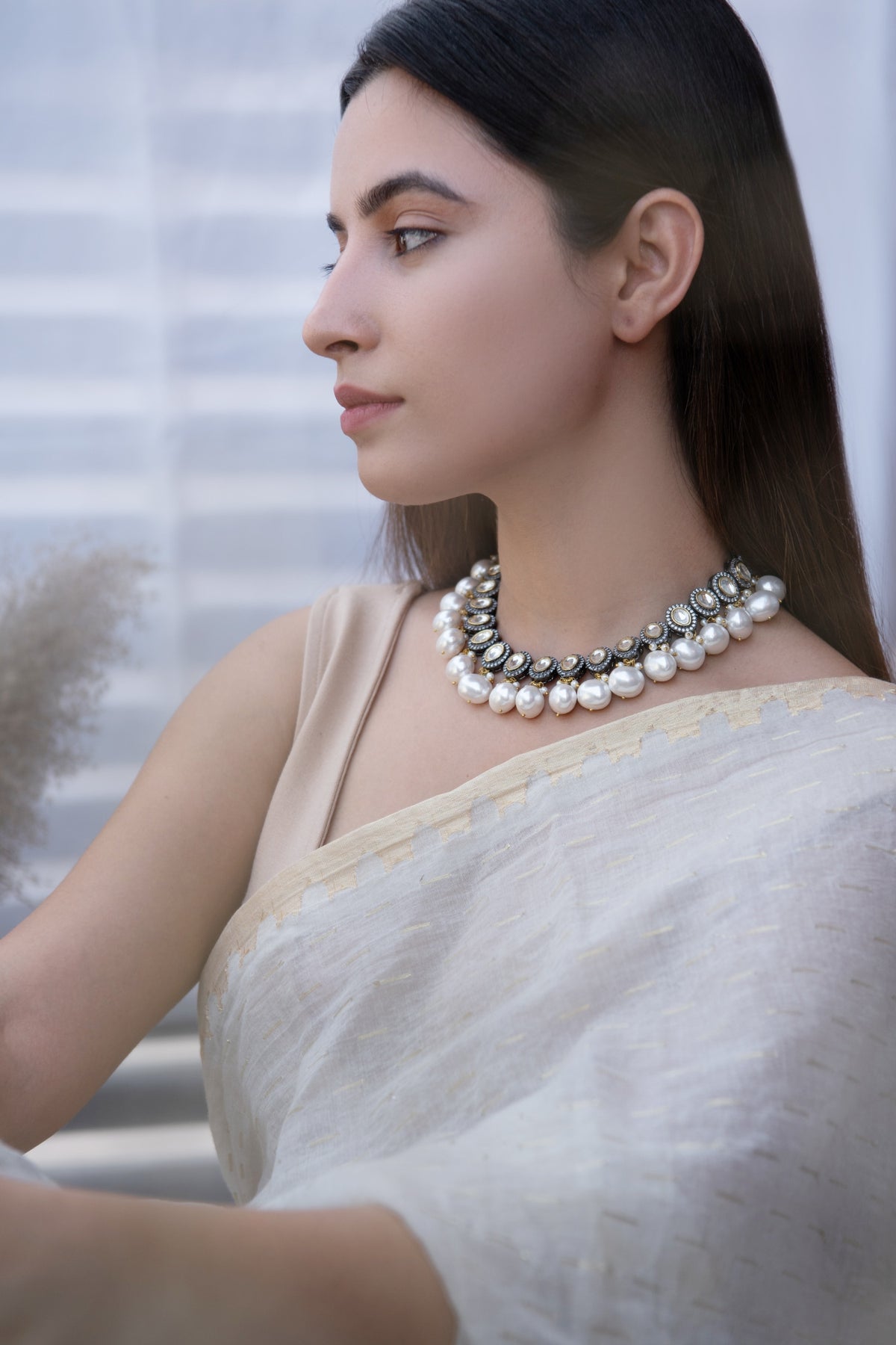 Polki & Pearl Necklace 